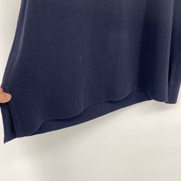 J.Crew Cotton Knit Dress 3/4 Sleeve Pullover Crew Neck Navy MP - Picture 7 of 14